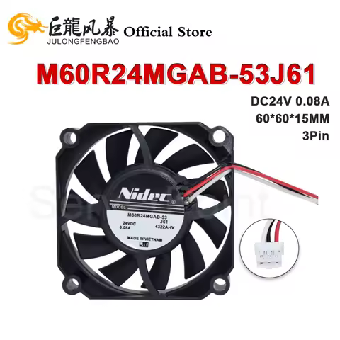 60*60*15MM DC24V 0.08A 3-PIN M60R24MGAB-53J61 M60R24MGAB-53J56 1519 1819 Printer Power Supply Fan Fo