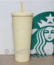 สตาร์บัคส์ แก้วหนาม ไต้หวัน Starbucks 2021 Taiwan plastic Cold cup 24 oz สีเหลือง