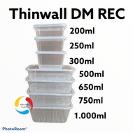Thinwall Dm Persegi Panjang 750Ml Rec/Kotak Makan 1 Dus 500 Set Ready