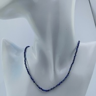 Silver thai 925 Sterling Silver Lapis Lazuli Beads Necklace  Natural Beads necklace handmade  สร้อยค
