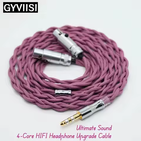 GVS-18 Quenched OCC HiFi Headphone Cable with Silver+Gold Plated Plug, 3.5/4.4mm/mini 4-XLR For HD49