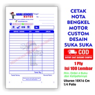 NOTA BENGKEL NAMA SENDIRI 1 PLY/ isi 100 lembar NOTA BEGNKEL/NOTA CUSTOM NAMA TOKO SENDIRI MURAH RAH