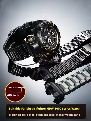 GPW1000 Big Wrist Extended Stainless Steel Strap for G-SHOCK Casio 5410 GPW-1000 Bracelet Adapter Mo
