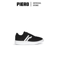 Piero Sepatu Sneakers Anak Derby Slip Junior black White Black