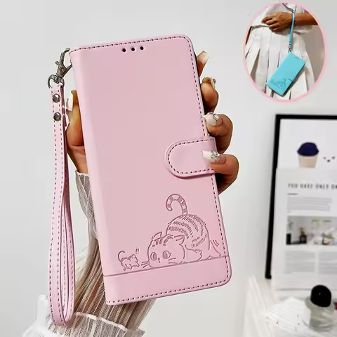 Cartoon Cat Phone Case for itel A50 A60 A48 A70 A05S A58 A49 A27 A17 S18 S17 S24 S23 Plus Cases Leat