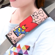 BT21 BTS Car Seat Belt Shoulder Pad Cover (2Pcs) Universal Car Shoulder Pad Seat Belt Cover Car Inte