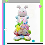 Stand Rabbit Colorful Egg 61 inches animal Happy Easter theme party decoration aluminum foil balloon