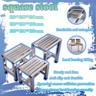 【Ready Stock】Stainless steel Square stool Chair stool Shoe bench With chair leg protector Waterproof