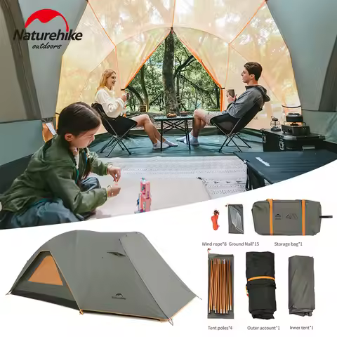 Naturehike Kota Cloud Camping Tent Large Space for 8-10 Persons Waterproof for Family Outdoor Travel