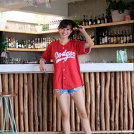 Red Dodgers baseball jersey