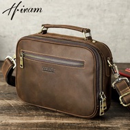 Hiram Genuine Leather Retro Men Bag Shoulder Crossbody Travel Handbags Business Bag For Men for  8.3