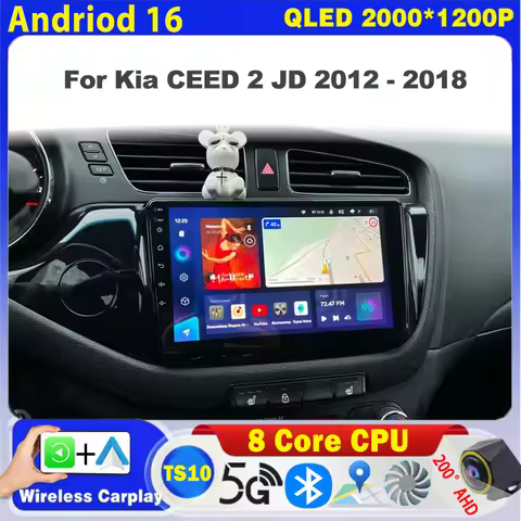 Android 16 Auto Carplay For Kia CEED 2 JD 2012 - 2018 Car Radio Multimedia Video Player 8 CORE IPS Q