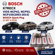 Toyota Vios NCP42 NCP93 NCP150 (2003-2014) BOSCH Spark Plug X 4PCS K7RECX / FR7KCX / F01A227B08HD0