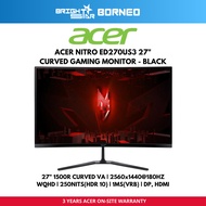 ACER Nitro ED270US3 27" Curved WQHD 180HZ Gaming Monitor - Black