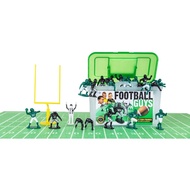 Kaskey Kids Football Guys, Green vs. Black, 30 Pieces in Each Set, Includes 2 Teams, Accessories
