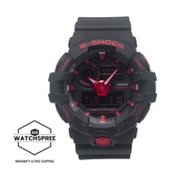 [Watchspree] Casio G-Shock GA-700 Lineup Black and Fiery Red Series Black Resin Band Watch GA700BNR-1A GA-700BNR-1A