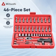 Mitsushi 46 Pcs Combination Socket Wrench Set Repair Kit Tool Set Repair Socket Wrench Ratchet Wrenc