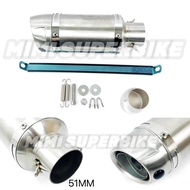 [ LEOVINCE ] UNIVERSAL 51MM RACING MUFFLER BOX STAINLESS STEEL Z900 Z800 Z650 Z250 NINJA250 EXHAUST 