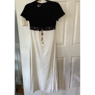 Elegant Black & White Evening Gown -pre-loved