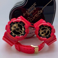 G.SK BG GA110 Couple Watches Jam Tangan Lelaki Wanita Perempuan Unisex Murah Ga100 Merah Hitam G Vir