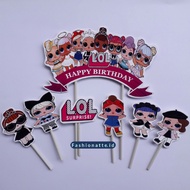 cake topper happy birthday karakter LOL hiasan kue ulang tahun