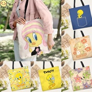 Tweety Bird Fashion Reusable Grocery Shopping Tote Bag, Foldable Portable Eco Friendly Large Capacit