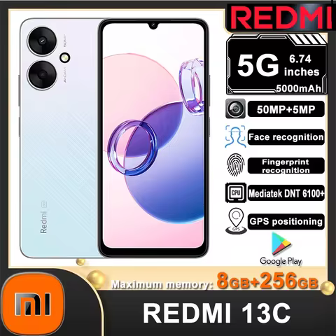 [EU/US/UK specifications] 6.74" large display Original smart phone Redmi 13C 4G 8GB+256GB 5000mah Lo