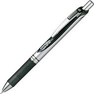 Pentel Energel Knock Ballpoint Pen, 0.5mm Needle Tip, Black Ink, Silver Body with Black Accent (BLN75Z-A)