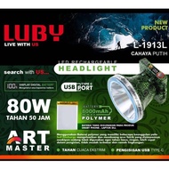 Senter Kepala LUBY L-1913L L 1913L 80W 80Watt ART MASTER tahan 50 Jam Pemakaian Dimmer