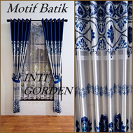 Tirai gorden blackout Jendela/Pintu Motif Printing bunga tulip warna biru model