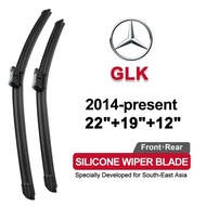 (Front+Rear 3pcs)silicone car wiper for Mercedes Benz GLK 2014-present(X204)2025 2024 2023 2022 Wind