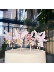 仙女杯子蛋糕裝飾，12個生日派對杯子蛋糕裝飾，仙女主題派對裝飾，翅膀天使仙女蛋糕裝飾，芭蕾舞者蛋糕裝飾，嬰兒淋浴用品仙女婚禮裝飾
