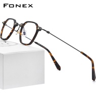 FONEX Acetate Titanium Eyeglasses Frame Men New Vintage Square Prescription Glasses Women Optical Spectacles Eyewear F85681
