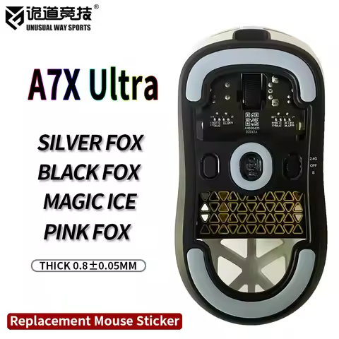 UnusualWaySports Mouse Skates Feet A7X Ultra Cambered Surface PTFE Anti Collapse Magic Ice Pink Blac