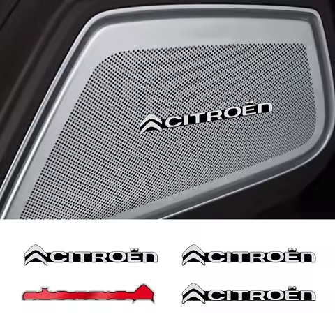 4pcs Car Speaker Audio Badge Sticker Decoration Decal For Citroen C1 C2 C3 C4 C5 C6 C8 C4L DS3 DS4 D