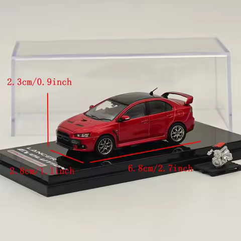 Hobby Japan 1:64 Lancer Evolution X Final Edition w/Engine Display Model Red Metallic Black Roof HJ6