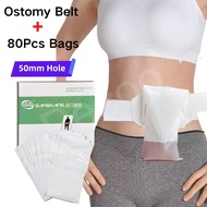80Pcs Colostomy Bags +Ostomy Belt Suitable for Colostomy Ileostomy Pouch Fistulization or Hernia Postoperative Use Ostom