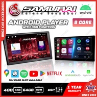📺 SAMURAIKATANA 360 4+64GB Car Multimedia MP4 MP5 Player Newest Android Player 8 Core Kereta With Si