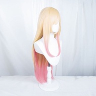 รองรับCOD!วิกผมยาวตรงคอสเพลย์อนิเมะ ยาว 70CM My Dress-Up Darling Marin Kitagawa สีเหลือง Cosplay