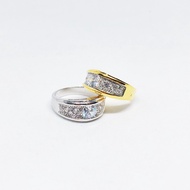 แหวน unisex type B เพชร cz ชุบทองไมครอน และทองคำขาว ราคาพิเศษ
