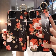 Wrist Strap Case For Samsung Galaxy S8/S8 Plus/S9/S9 Plus Casing Flower Soft TPU Case Phone Holder Case Silicone Cover