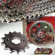 OSAKI Thailand: Chain & Sprocket SET for RS150; Supra; GTR150; CBR150; CBR150R(4 holes)