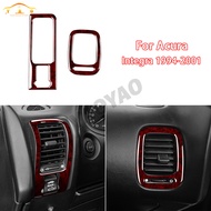 Wood Grain Dashboard Air Outlet Frame Sticker For Acura Integra 1994-2001 Auto Accessories