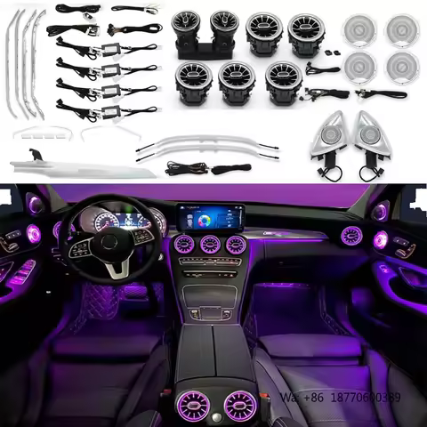 Upgrade 64 Colors 12V Ambient Lighting for Mercedes-Benz C-Class GLC X253 W205 (2014-2021) 1 Year Wa