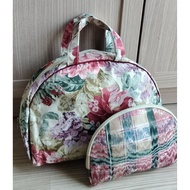 Set Of 2 Woven Cosmetic Bags Brand Name