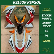 RAPIDO Cover Set HONDA RS150 RS150R V1 REPSOL (3) WHITE BODY COVERSET (STICKER TANAM)