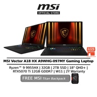 MSI Vector A18 HX A9WHG-097MY (R9-9955HX/32GB/2TB SSD/18" QHD+ (2560x1600)/RTX5070 Ti 12GB GDDR7/W11