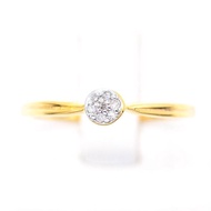 Happy Jewelry แหวนเพชรของแท้ ทองแท้ 9k 37.5% ขายได้ จำนำได้ แหวนชู เพชรกระจุก โดดเด่น ประดับด้วยเพชรกุหลาบ SI309