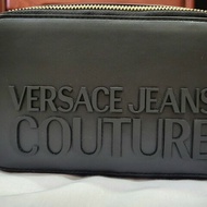 versace jeans couture 黑色立體字母 相機包