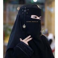 NIQAB ELANG NAZILLA (silky chiffon material) veil bridal muslim